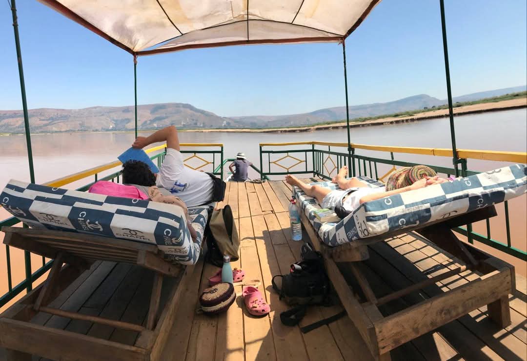 Upstairs seat on the boat